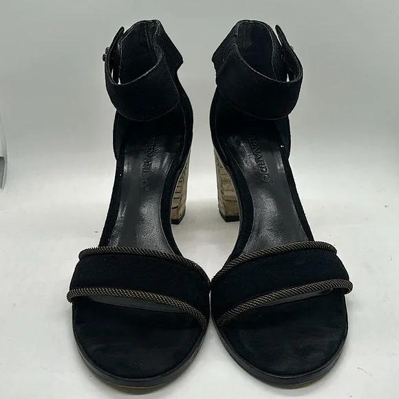 Bernardo Stylish Hayden Black Suede Ankle Strap Block Heel Shoes *Size 6.5* 🌺🌺 - Picture 2 of 7
